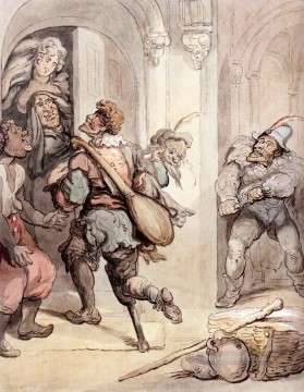  ye Painting - Travelling Players caricature Thomas Rowlandson